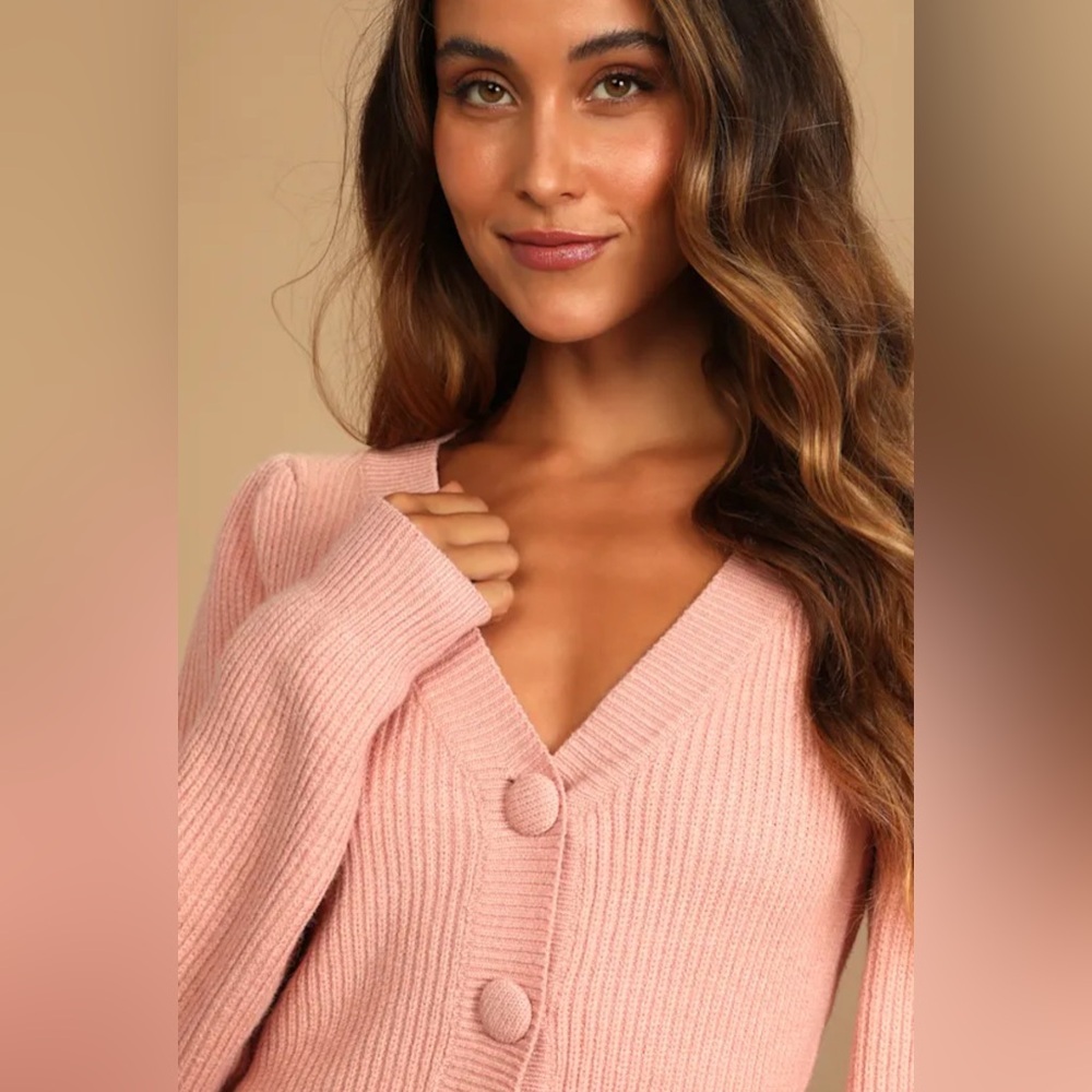 Autumn Scenery Dusty Pink Knit Two-Piece Sweater Mini Dress size M - Picture 3 of 7